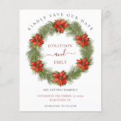 予算クリスマスポインセチア結婚式の日付を保存 (正面)