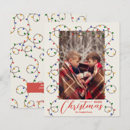 予算クリスマスライトストランドフォトカード