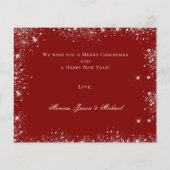 予算クリスマスレッドグリッター写真ウィンドウカード (裏面)