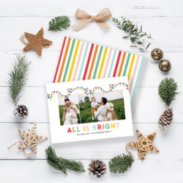 予算クリスマス写真コラージュのレインボーかわいい ノートカード