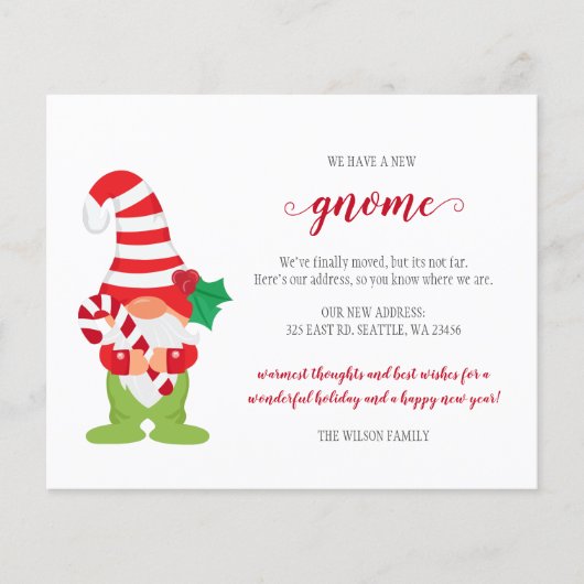 予算クリスマス格言引っ越しましたホリデーカード (正面)