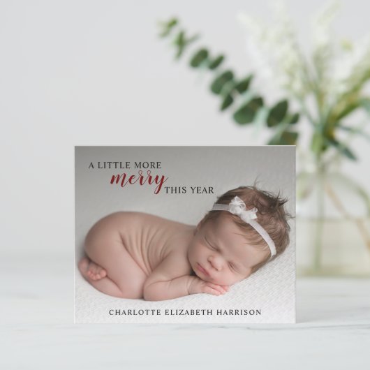 予算クリスマス生誕発表写真カード (スタンド正面)