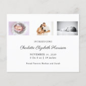 予算クリスマス生誕発表写真カード (裏面)