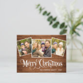 予算クリスマス素朴3 PHOTOグリーティングカード ポストカード (スタンド正面)