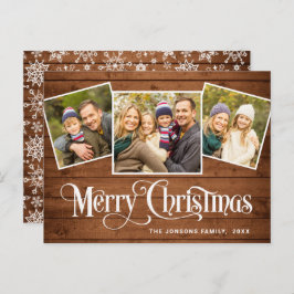 予算クリスマス素朴3 PHOTOグリーティングカード ポストカード