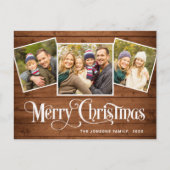 予算クリスマス素朴3 PHOTOグリーティングカード ポストカード (正面)