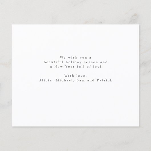 予算クリスマス金ゴールドスクリプト赤いホリデーカード チラシ (裏面)