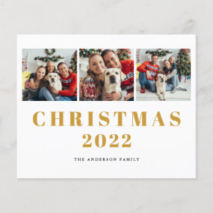 予算クリスマス2022家族の写真コラージュ チラシ