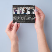 予算クリスマス3写真コラージュ雪の休日 チラシ (手)