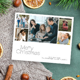予算クリスマス5写真コラージュのホリデーカード