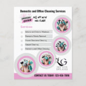 ⭐️予算クリーニングサービスDIYテンプレートキャンディーピンク チラシ (正面)