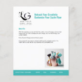 ⭐️予算クリーニングサービスDIYテンプレートティール(緑がかった色)青 チラシ (裏面)