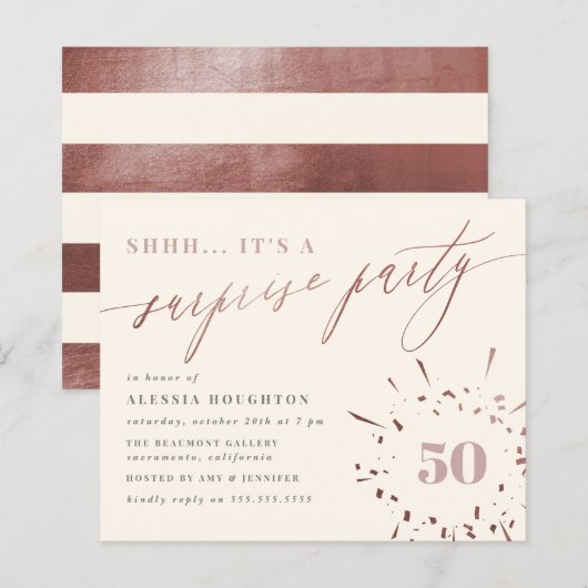 予算クリームとバラ金ゴールドスクリプトサプライズパーティー (正面/裏面)