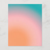 予算グラデーションティール（緑がかった色）ピンク抽象芸術結婚式の招待 (裏面)