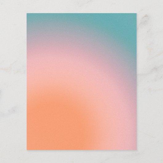 予算グラデーションティール（緑がかった色）ピンク抽象芸術結婚式の招待 (裏面)