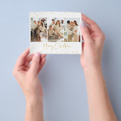 予算グリッタークリスマスフォトグリーティングカード チラシ (手)