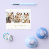 予算グリッタークリスマスフォトグリーティングカード チラシ (シングル)