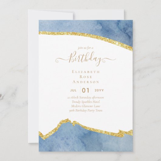 予算グリッターグラムアゲかわいらしテガーリーィアエージ 招待状 (正面)