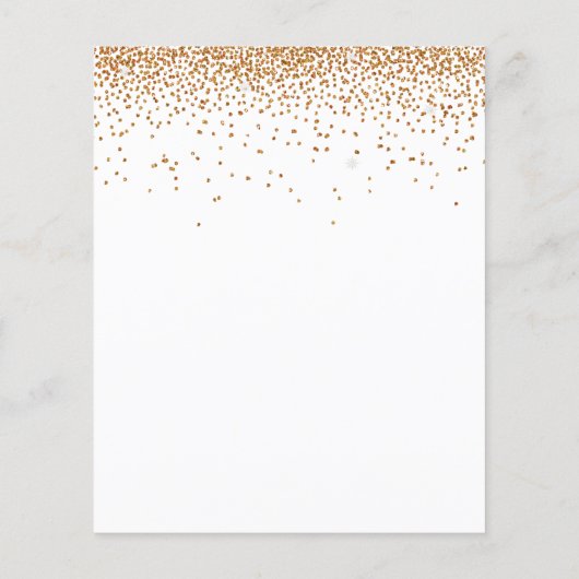 予算グリッターゴールデンウェディングパーティー招待状 (裏面)