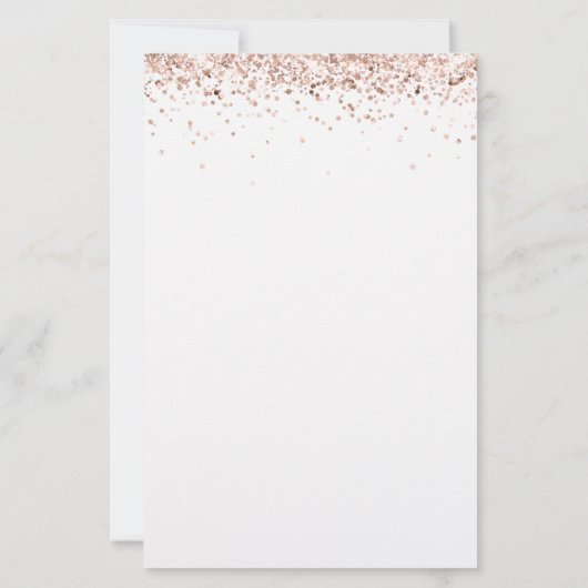 予算グリッターシャンパンブライダルシャワー招待 (裏面)