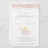 予算グリッターシャンパンブライダルシャワー招待 (正面)