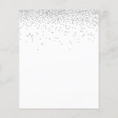 予算グリッターシルバーウェディングパーティー招待状 (裏面)
