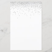 予算グリッターシルバーウェディングパーティー招待状 (裏面)