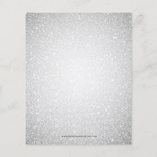 予算グリッタースノーフレークスブライダルシャワー招待 (裏面)