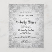 予算グリッタースノーフレークスブライダルシャワー招待 (正面)