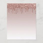 予算グリッタードリップバラ金ゴールドブライダルシャワー招待状 (裏面)