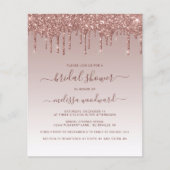 予算グリッタードリップバラ金ゴールドブライダルシャワー招待状 (正面)
