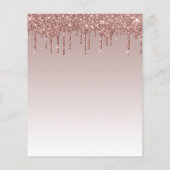 予算グリッタードリップバラ金ゴールド結婚式招待状 (裏面)