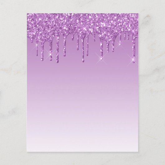 予算グリッタードリップパープル16th誕生日招待状 (裏面)