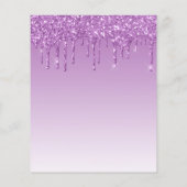 予算グリッタードリップパープル80th誕生日招待状 (裏面)