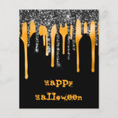 予算グリッタードリップブラックハロウィーン教室カード (正面)