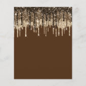 予算グリッターバーチャルブライダルシャワーの招待 (裏面)