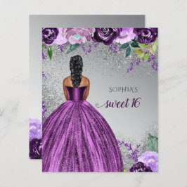 予算グリッターパープルドレススウィート16歳