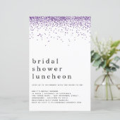 予算グリッターパープルブライダルシャワーランチ招待状 (スタンド正面)