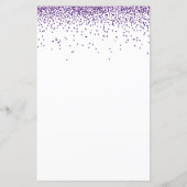 予算グリッターパープルブライダルシャワーランチ招待状 (裏面)
