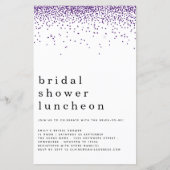 予算グリッターパープルブライダルシャワーランチ招待状 (正面)