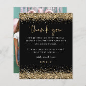 予算グリッターフォトブライダルシャワーブラックサンキューサイト (正面/裏面)