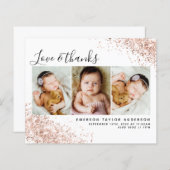 予算グリッターフォトベビーサンキューカード (正面/裏面)