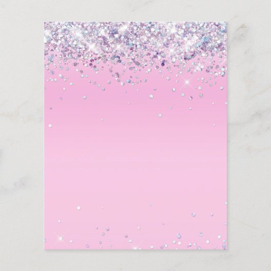 予算グリッター13th誕生日パーティーへの招待 (裏面)