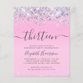 予算グリッター13th誕生日パーティーへの招待