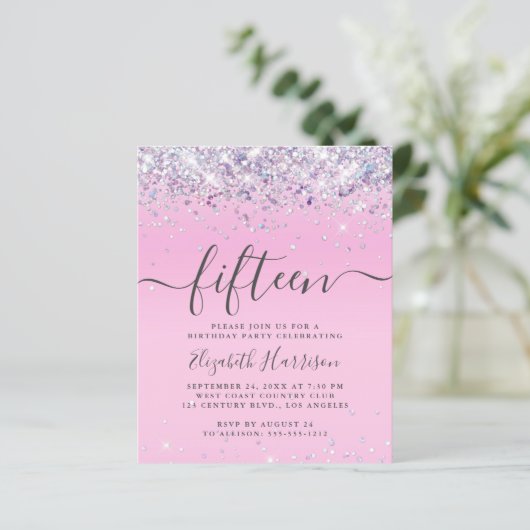 予算グリッター15th誕生日パーティーへの招待 (スタンド正面)