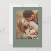 予算グリーンシンプル書道台本の写真 セーブザデート (裏面)