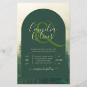 予算グリーンフォレスト松の木の結婚式を招待 チラシ (正面)
