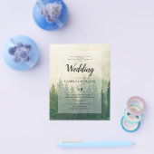 予算グリーンフォレスト松の木の結婚式を招待 チラシ (シングル)