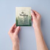 予算グリーンフォレスト松の木の結婚式を招待 チラシ (手)