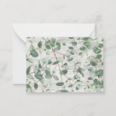 予算グリーンユーカリ白木保存日 ノートカード (裏面)